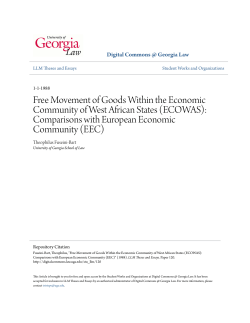 Free Movement of Goods Within the Economic Community of West