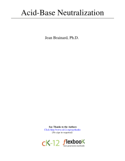 Acid-Base Neutralization