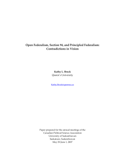 Open Federalism, Section 94, and Principled Federalism