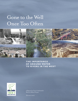 Gone to the Well Once Too Often: The Importance of Ground Water