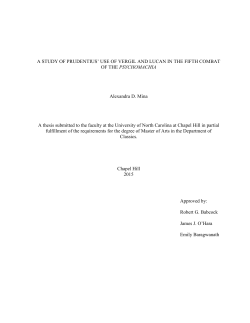 A STUDY OF PRUDENTIUS` USE OF VERGIL AND LUCAN IN THE
