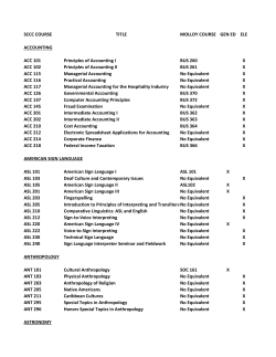 SCCC COURSE TITLE MOLLOY COURSE GEN