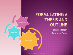 Formulating a thesis and outline
