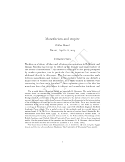 Monotheism and empire