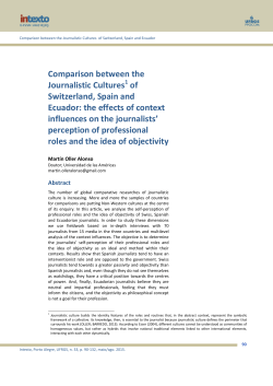 Comparison between the Journalistic Cultures of Switzerland, Spain