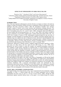 EFFECTS OF TOPOGRAPHY ON URBAN HEAT ISLAND Theodoros