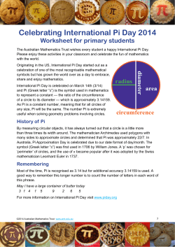 Celebrating International Pi Day 2014