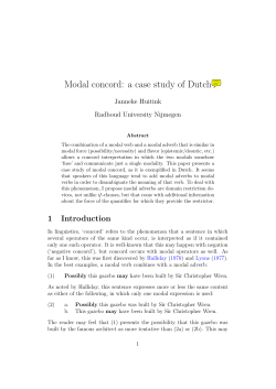 Modal concord: a case study of Dutch