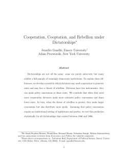 Cooperation, Cooptation, and Rebellion under Dictatorships