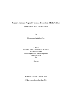 Joseph v. Hammer Purgstall`s German Translation of