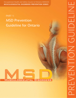 MSD Prevention Guideline for Ontario