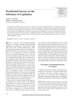 Presidential Success on the Substance of Legislation