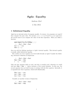Agda: Equality - Semantic Scholar