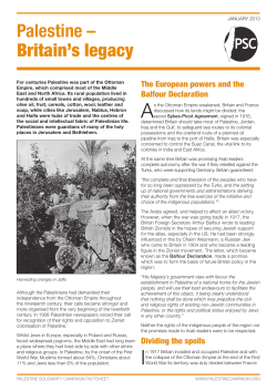 Palestine &ndash; Britain`s legacy - Leeds Palestine Solidarity Campaign
