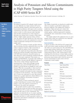 Analysis of Potassium and Silicon Contaminants in High Purity