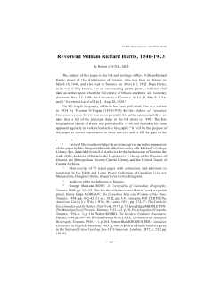 Reverend William Richard Harris, 1846-1923