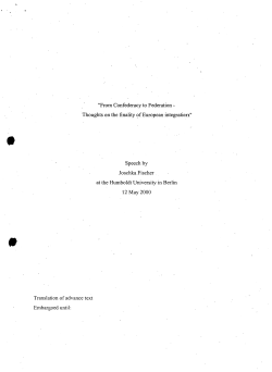 "From Confederacy to Federation - Thoughts on the finality of