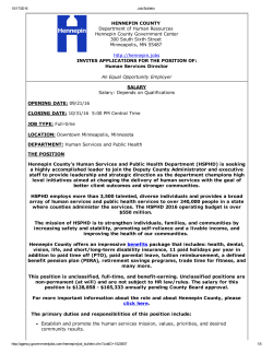 HENNEPIN COUNTY Department of Human Resources