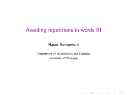 Avoiding repetitions in words III