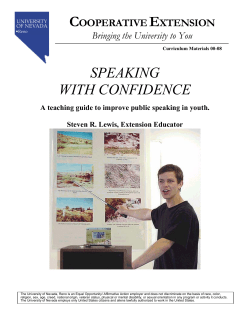 Speaking with Confidence - A teaching guide to improve public