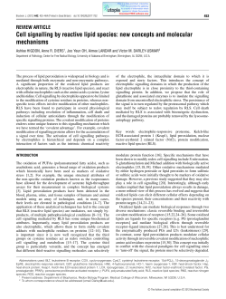 Cell signalling by reactive lipid species: new
