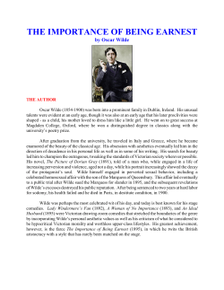 THE IMPORTANCE OF BEING EARNEST