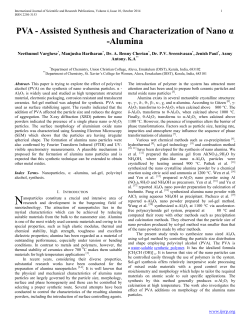 PVA - Assisted Synthesis and Characterization of Nano &alpha;
