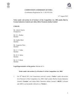 31/08/2015 - Competition Commission of India