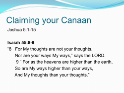 Claiming your Canaan