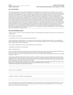 Suspenseful Passages English Advanced B Read the