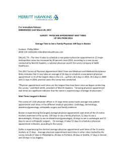 Survey of Physician Appointment Wait Times