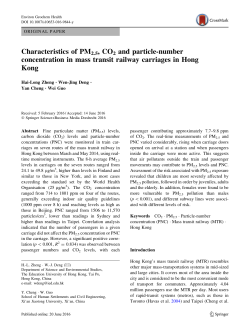Characteristics of PM2.5, CO2 and particle
