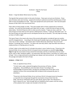 Anchored &ndash; Hope for the Future 1 Peter Week 1