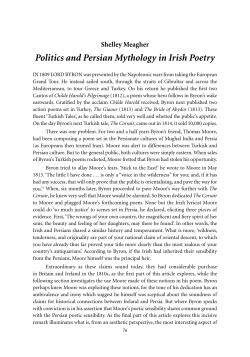 Shelley Meagher &ndash; Politics and Persian Mythology in Irish Poetry