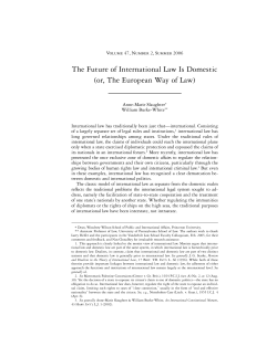 The Future of International Law Is Domestic
