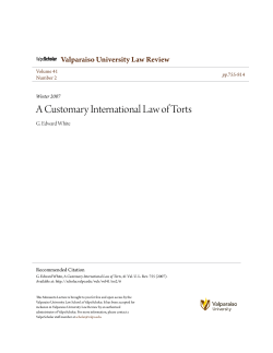 A Customary International Law of Torts - ValpoScholar