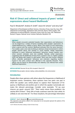 Risk it? Direct and collateral impacts of peers&acute; verbal expressions