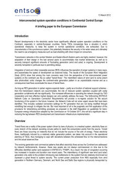 Interconnected system operation conditions in Continental Central
