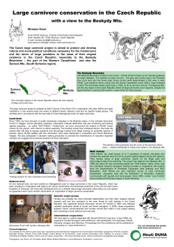 Large Carnivore Conservation in the Czech Republic with the foc
