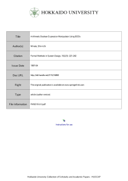Arithmetic Boolean Expression Manipulator Using BDDs