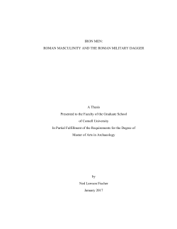 IRON MEN: ROMAN MASCULINITY AND THE ROMAN MILITARY