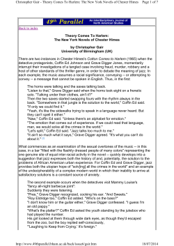 Bacx to index Theory Comes To Harlem: The New York Novels of
