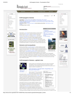 Anthropogenic biomes Introduction Humans and ecosystems