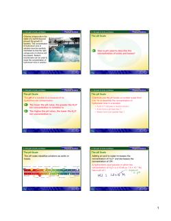 How is pH used to describe the concentration of acids and bases