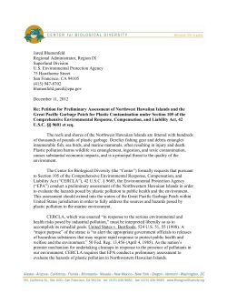 Petition - Center for Biological Diversity