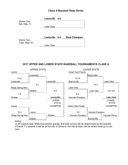 Class A Baseball State Series 2017 UPPER AND LOWER STATE