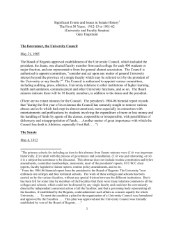 Abstract of Senate Minutes - First 50 years