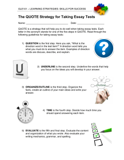 Quote Strategy for Taking Essay Tests