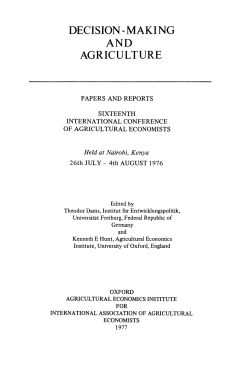 DECISION-MAKING AND AGRICULTURE