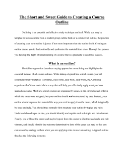 The Short and Sweet Guide to Creating a Course Outline